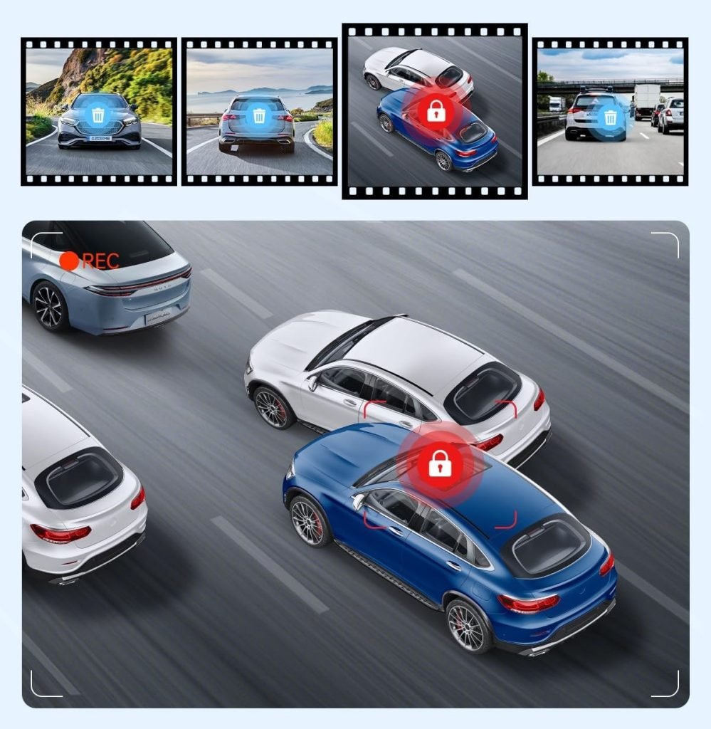 G-Capteur et détection de mouvement de la dashcam M550.