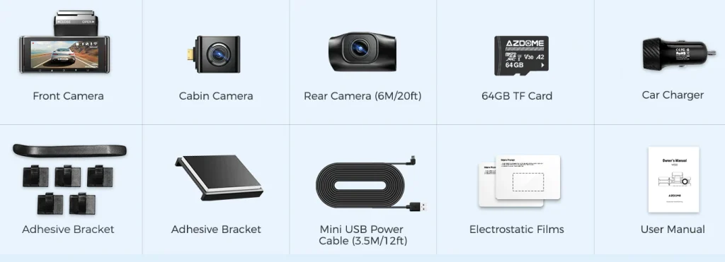 Package de la caméra AZDOME M550.
