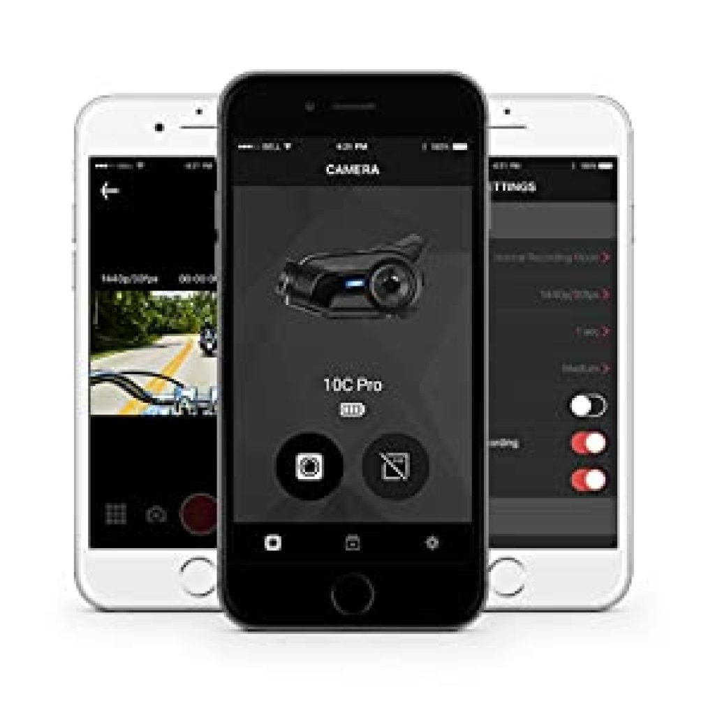 La connectivité Wifi intégrée de la dashcam SENA 10C Pro.
