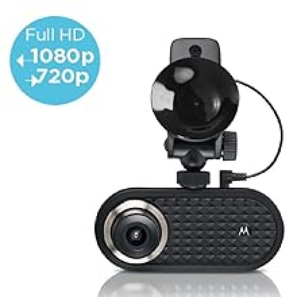La Motorola MDC500GW film avec une résolution de 1080p à l'avant et de 720p à l'arrière.