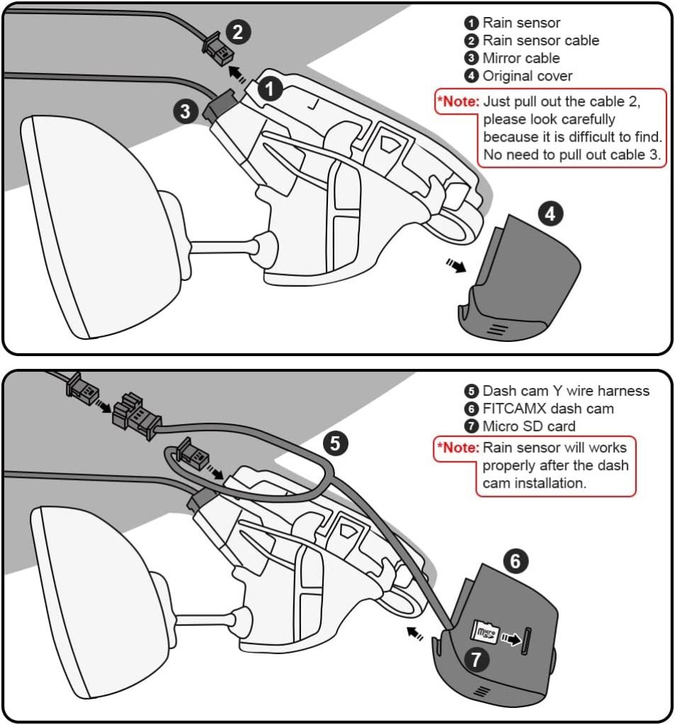 Schémas d'installation de la dashcam FITCAMX Audi